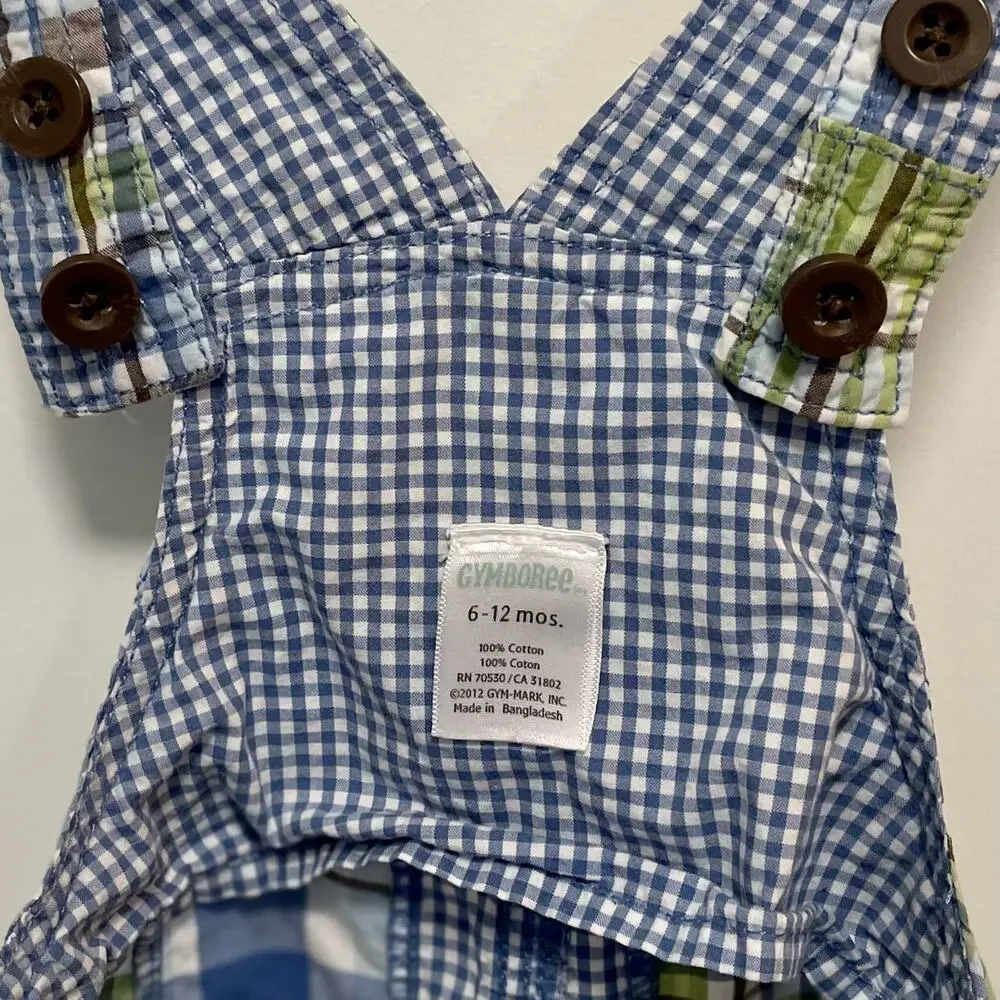 Gymboree Patchwork Shortalls Size 6-12M